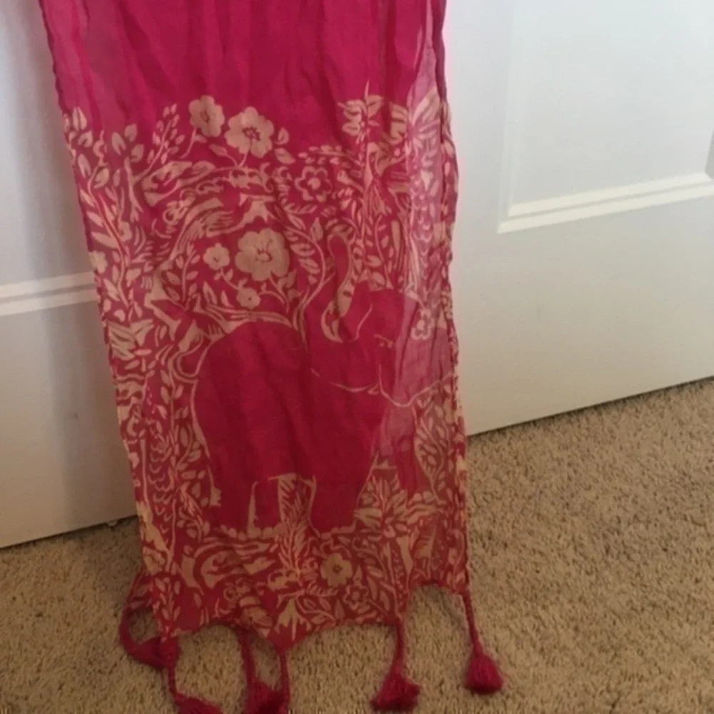 Girls Gymboree pink and tan scarf